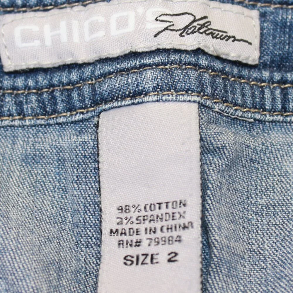 #372 Chico's Platinum Light Jeans Size 2 (12) - Picture 6 of 7